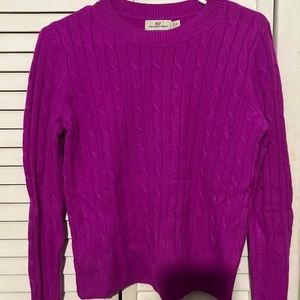 Fuchsia cashmere vineyard, vine sweater